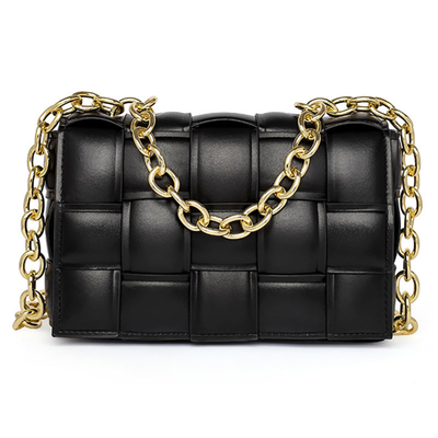 織り方の折り返しの女性の革メッセンジャー袋PUはCrossbody袋に革を張る