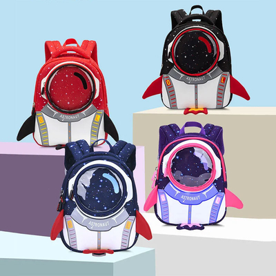 防水3Dロケットの子供は宇宙飛行士がランドセルを反無くなった漫画の女の子をBackpack