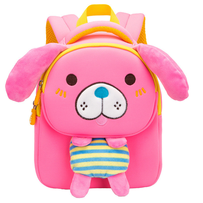 漫画の子供のPlushバックパックのプラシ天のネオプレンかわいい犬の子供袋の子供のギフト