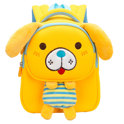 漫画の子供のPlushバックパックのプラシ天のネオプレンかわいい犬の子供袋の子供のギフト