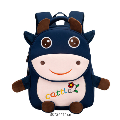 牛防水子供は漫画3Dの動物の幼稚園の女の子を作る通学かばんをBackpack