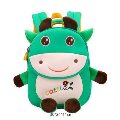牛防水子供は漫画3Dの動物の幼稚園の女の子を作る通学かばんをBackpack