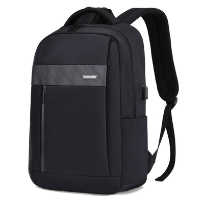 黒い革ラップトップ袋を満たす15.6inchビジネス ラップトップのバックパックUSB