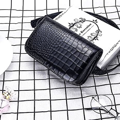 ワニの小さいCrossbodyウエストバッグPuは携帯電話のポケットが付いている財布に革を張る