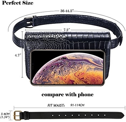 ワニの小さいCrossbodyウエストバッグPuは携帯電話のポケットが付いている財布に革を張る