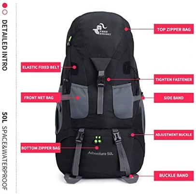 50l上昇のキャンプの旅行のための軽量の防水ハイキングのバックパック