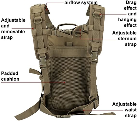 ODMの袋からの軍の戦術的なバックパックのハイキングのリュックサック30lの虫