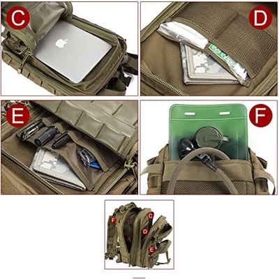 ODMの袋からの軍の戦術的なバックパックのハイキングのリュックサック30lの虫