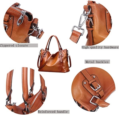 ODMの女性の本革の財布のCrossbodyの学生かばんの上のハンドルのトート バック
