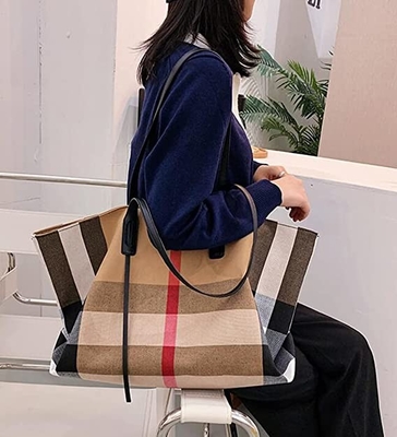 キャンバスの女性の贅沢なハンドバッグの大容量の広い女性Crossbody財布